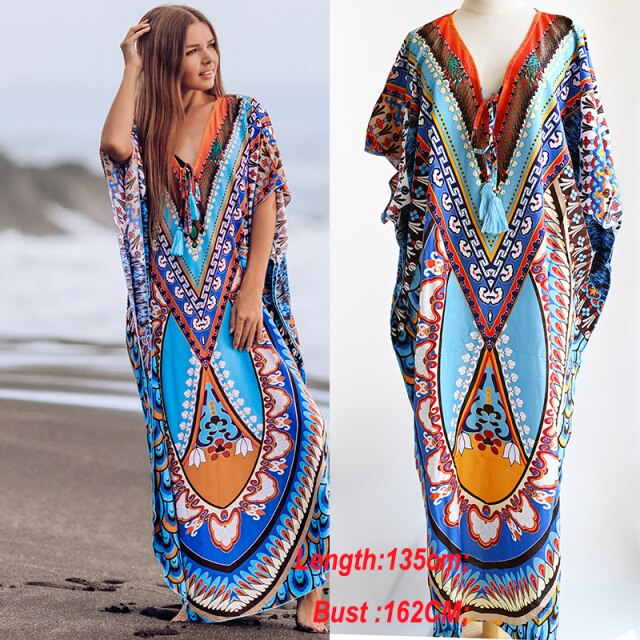 Maxi Dress Cover up Robe Plage Bathing suit Cover ups Pareo Salida de Playa  Kaftan Beach Swimwear Cover up