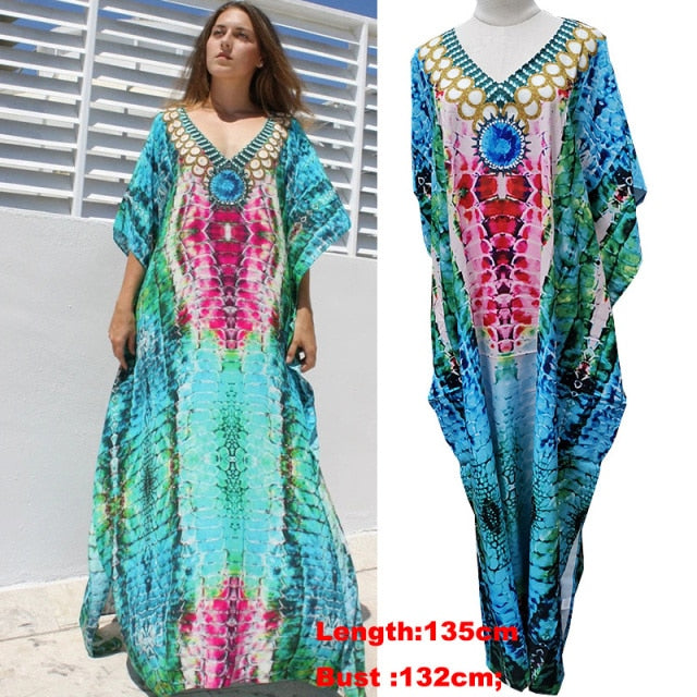 Maxi Dress Cover up Robe Plage Bathing suit Cover ups Pareo Salida de Playa  Kaftan Beach Swimwear Cover up