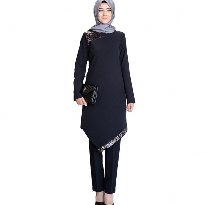 Plus Size Muslim Two Piece Suit Robes