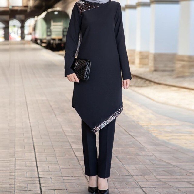 Plus Size Muslim Two Piece Suit Robes