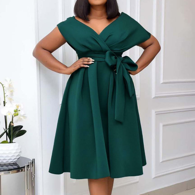 Bow Elegant Wedding Party Dresses Plus Size Women Clothing S-XXXL