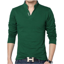 Load image into Gallery viewer, Polo Men Leisure Stand Collar Long Sleeve V Neck Polo Shirts Big Size S-7XL Male Top