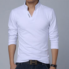 Load image into Gallery viewer, Polo Men Leisure Stand Collar Long Sleeve V Neck Polo Shirts Big Size S-7XL Male Top