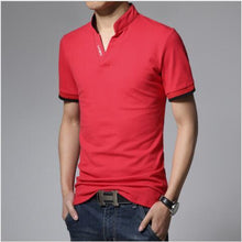 Load image into Gallery viewer, Polo Men Leisure Stand Collar Long Sleeve V Neck Polo Shirts Big Size S-7XL Male Top